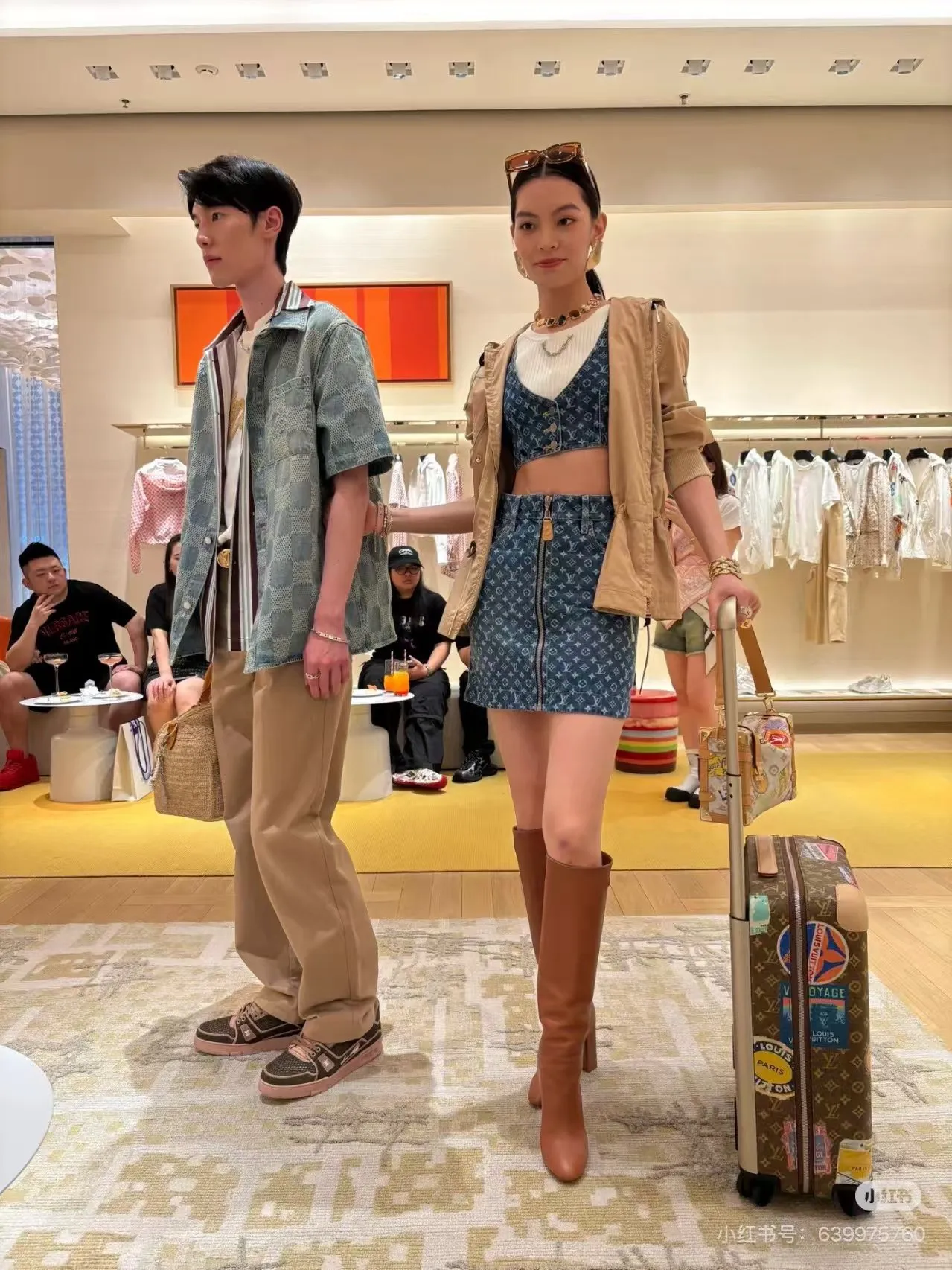 Louis Vuitton/Louis Vuitton all-over checkerboard denim short sleeves